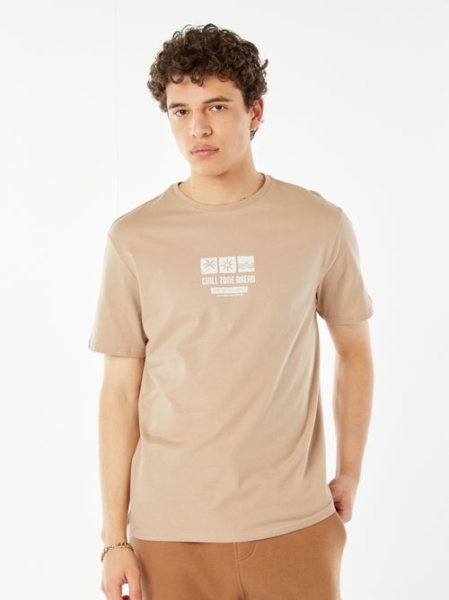 T-shirt estampada com mensagem - Kiabi
