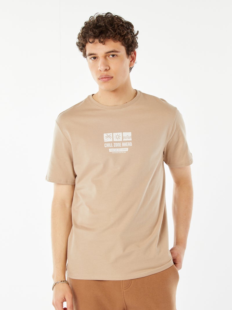 T-shirt estampada com mensagem Branco - Kiabi