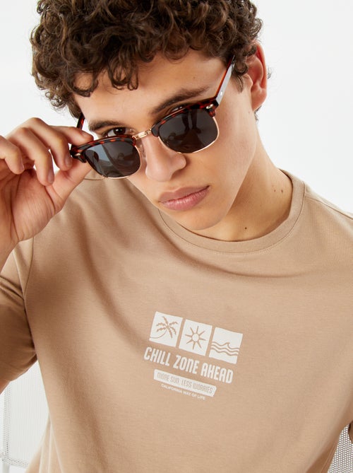 T-shirt estampada com mensagem - Kiabi