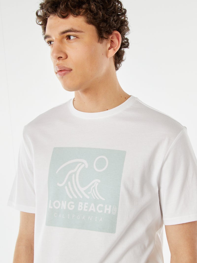 T-shirt estampada com mensagem Branco - Kiabi