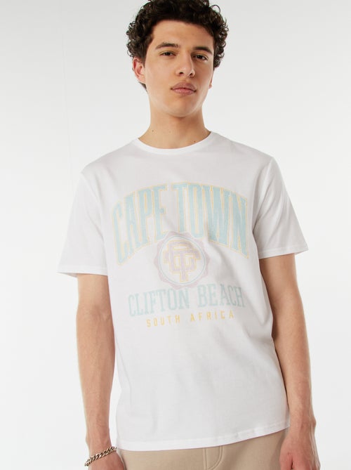 T-shirt estampada com mensagem - Kiabi