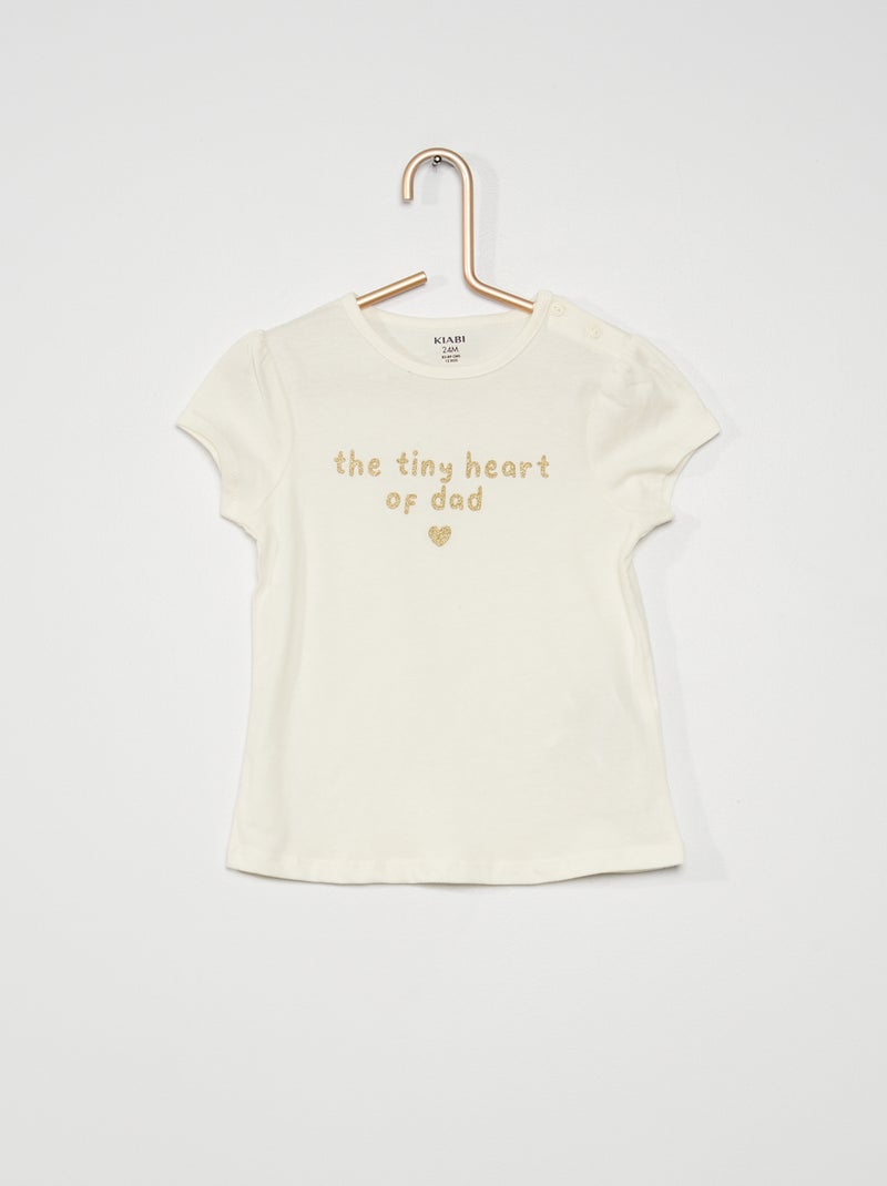 T-shirt estampada com mensagem BRANCO - Kiabi