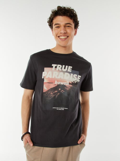 T-shirt estampada com mensagem - Kiabi