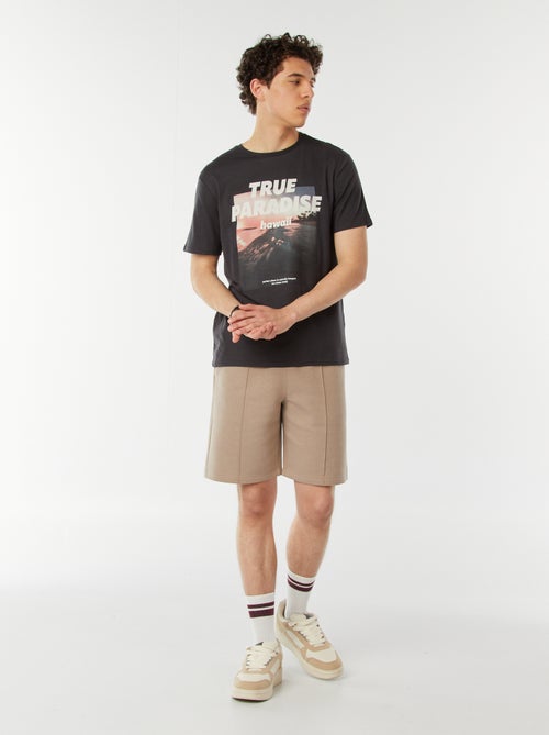 T-shirt estampada com mensagem - Kiabi