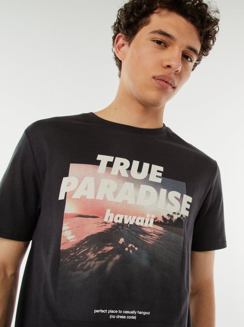 T-shirt estampada com mensagem - Kiabi