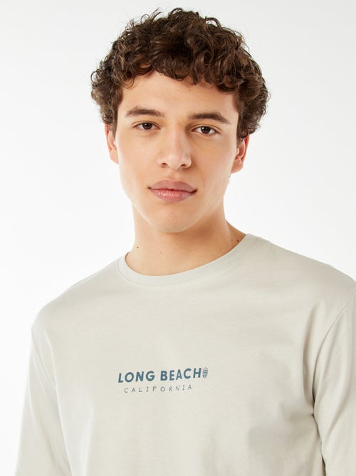 T-shirt estampada com mensagem - Kiabi