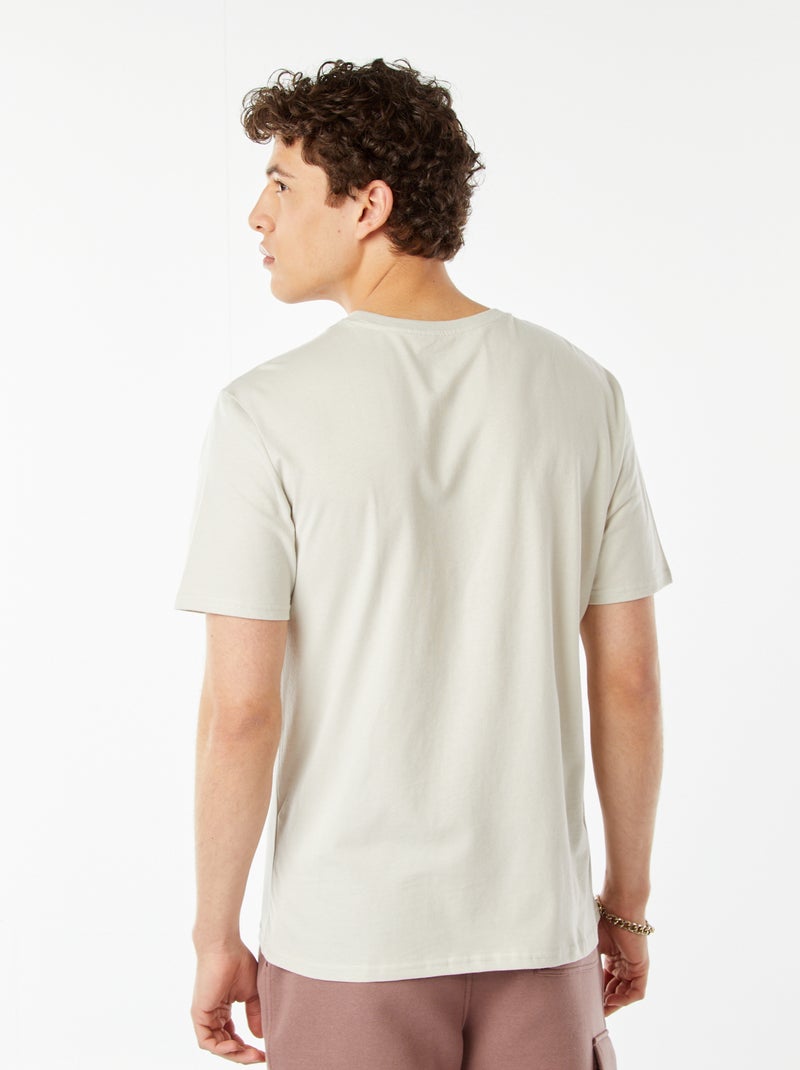 T-shirt estampada com mensagem CINZA - Kiabi