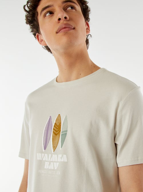 T-shirt estampada com mensagem - Kiabi