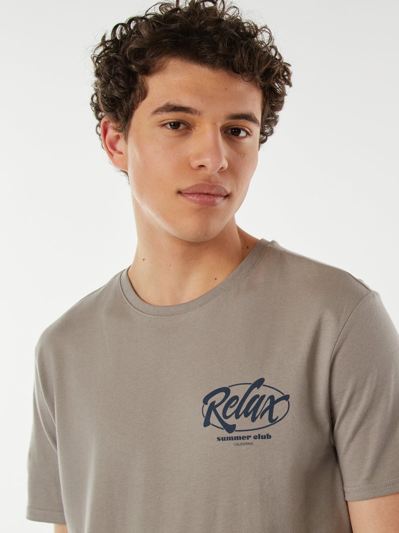 T-shirt estampada com mensagem Cinza - Kiabi