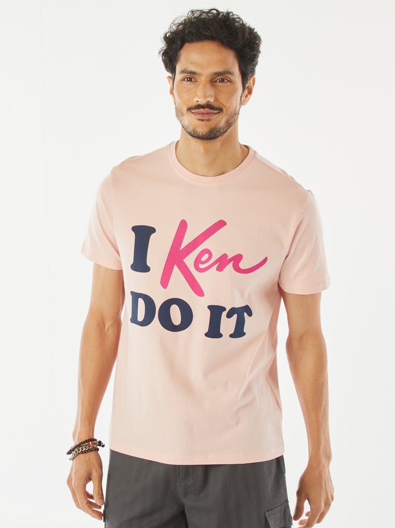 T-shirt estampada com mensagem 'Ken' ROSA - Kiabi