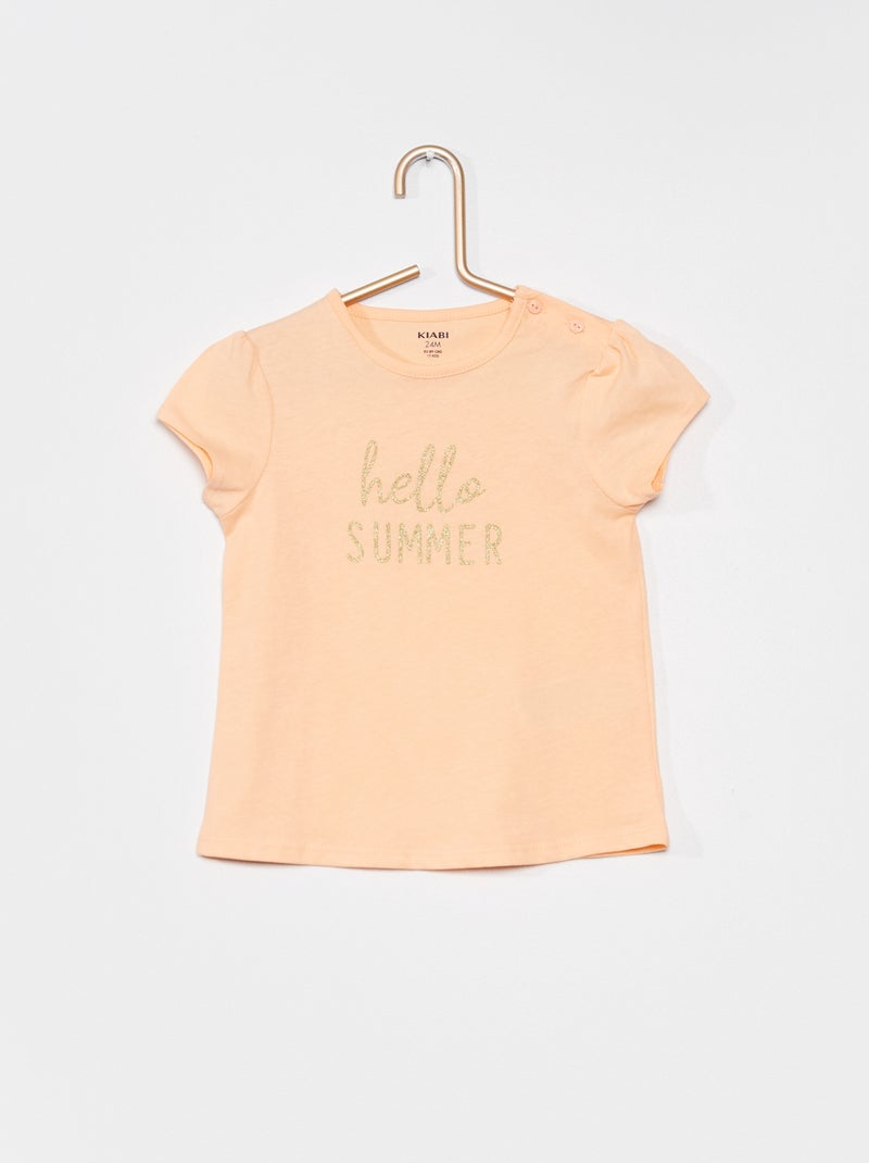 T-shirt estampada com mensagem ROSA - Kiabi