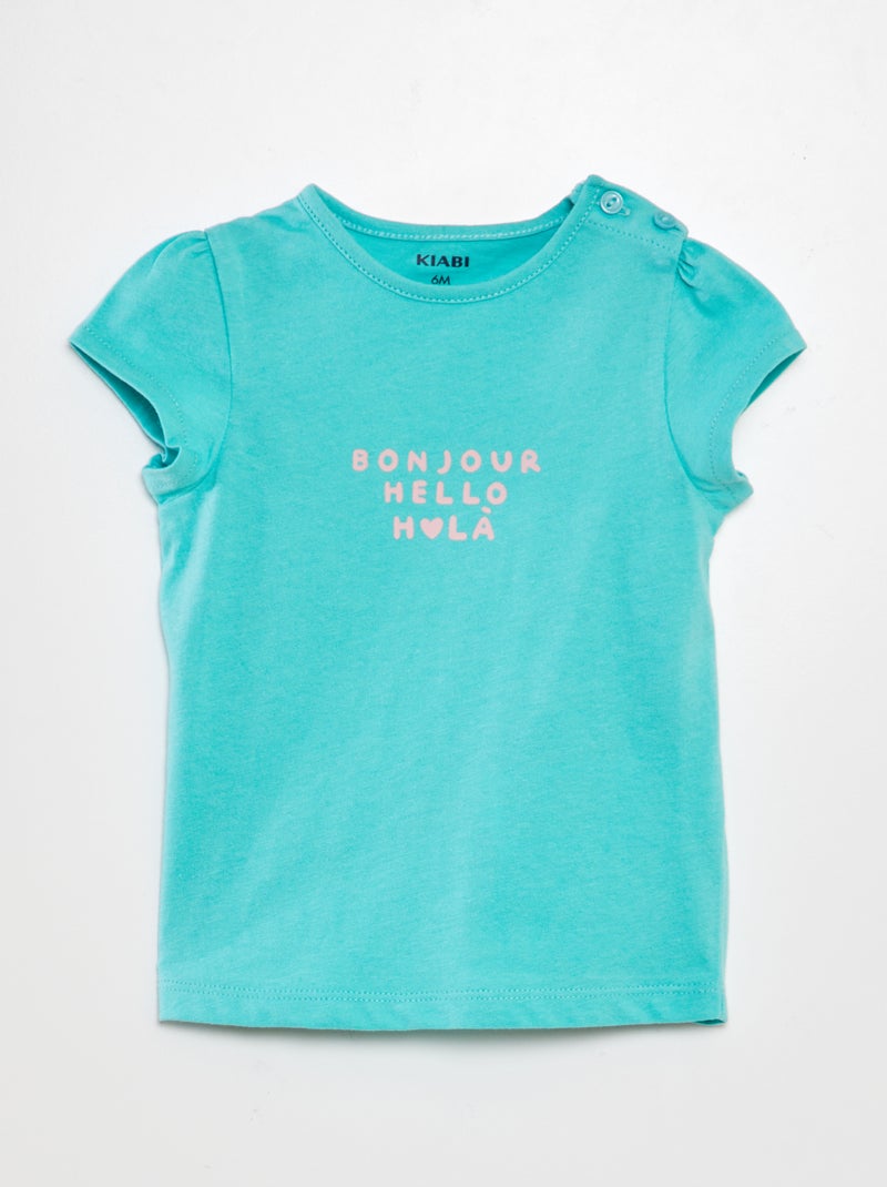 T-shirt estampada com mensagem VERDE - Kiabi