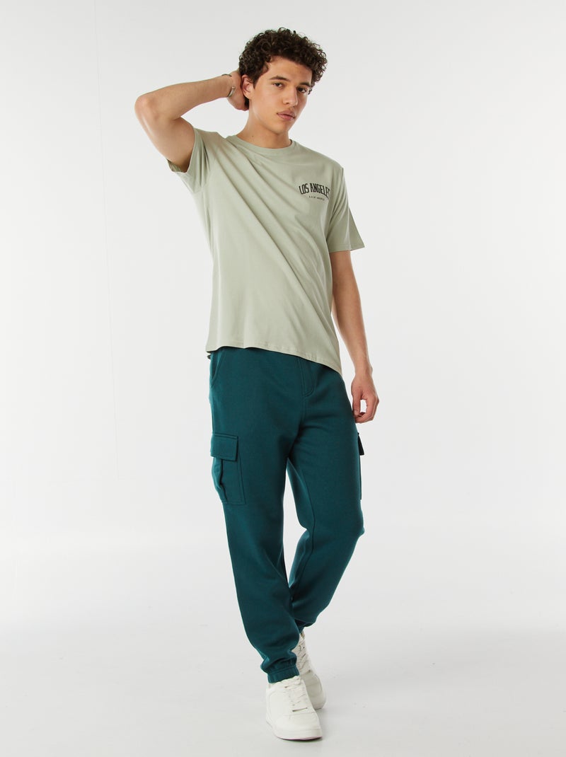 T-shirt estampada com mensagem Verde - Kiabi