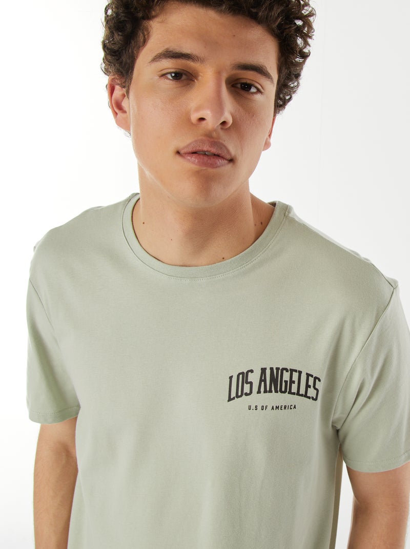 T-shirt estampada com mensagem Verde - Kiabi