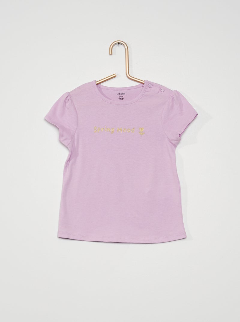 T-shirt estampada com mensagem VIOLETA - Kiabi