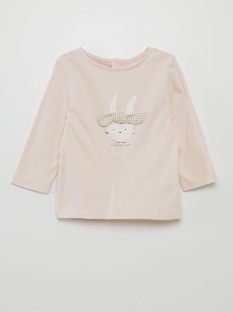 T-shirt estampada com relevo ROSA - Kiabi