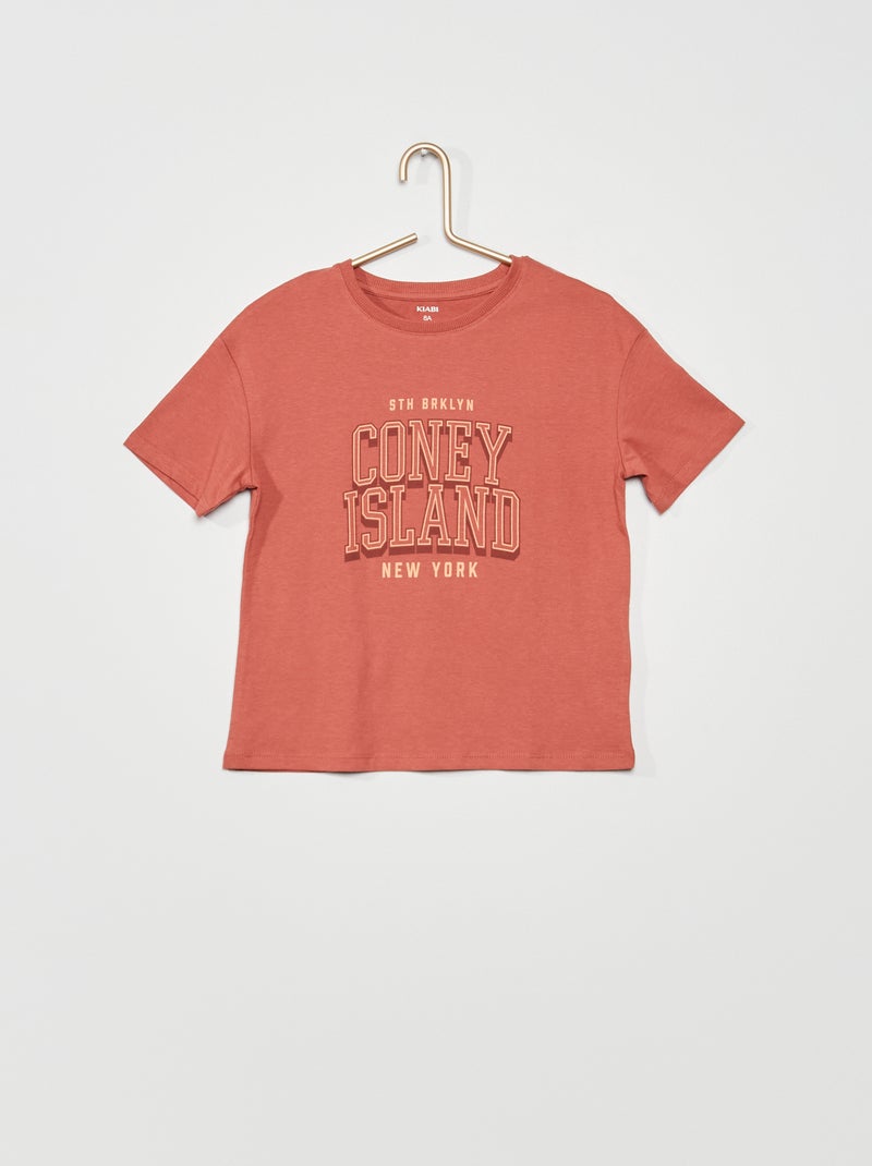 T-shirt estampada 'Coney Island' ROSA - Kiabi
