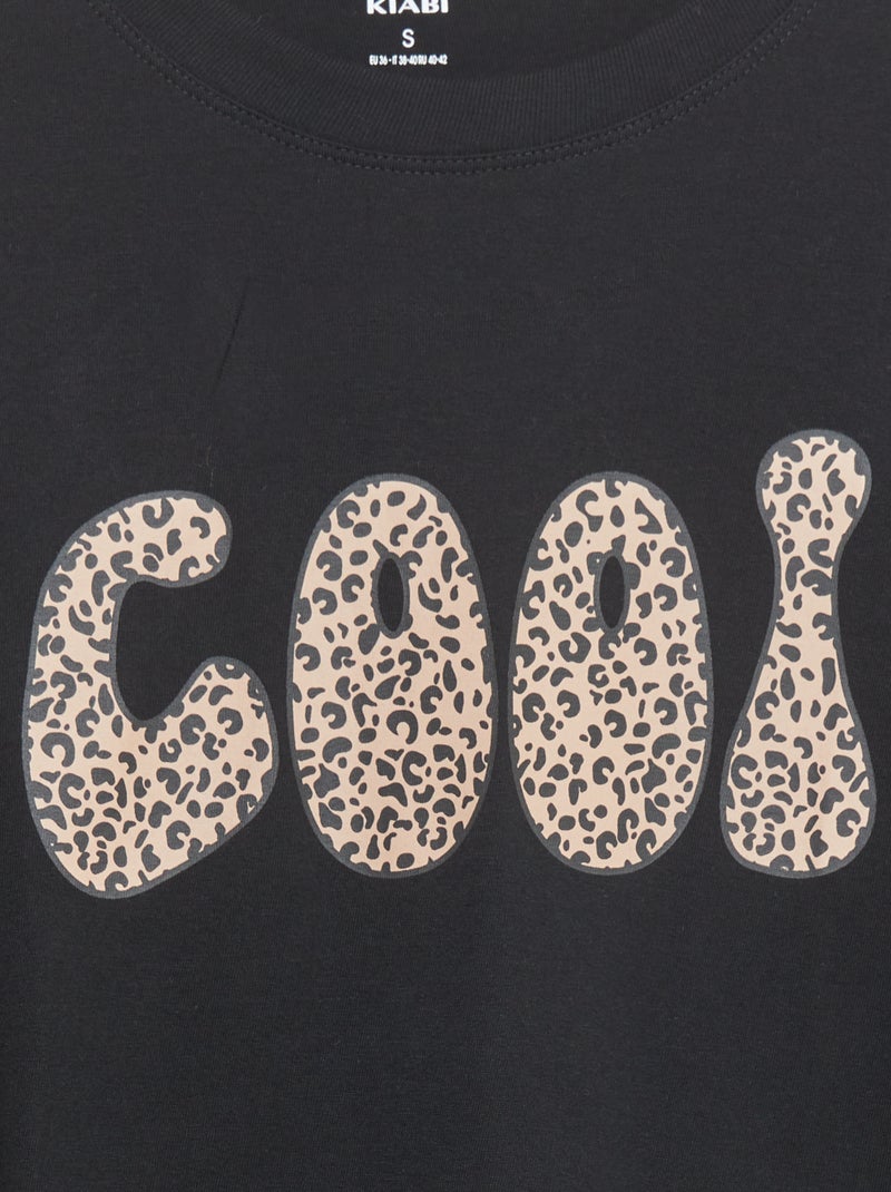 T-shirt estampada 'Cool' - So Easy PRETO - Kiabi