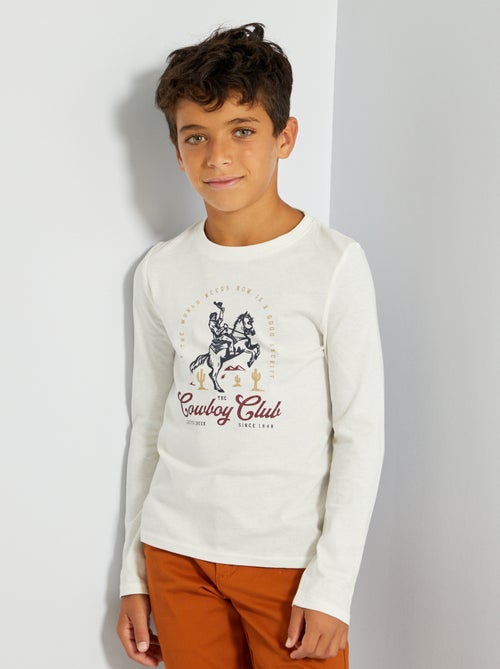 T-shirt estampada 'Cowboy' - Kiabi