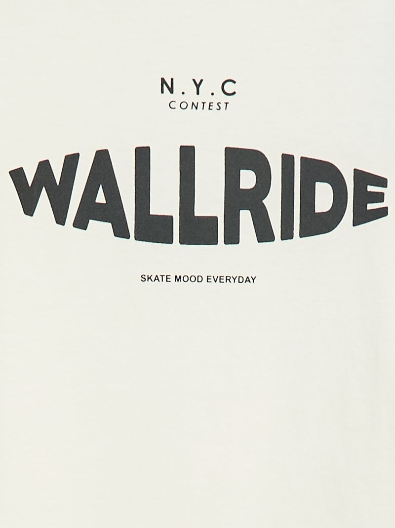 T-shirt estampada de fantasia de manga comprida Branco - Kiabi