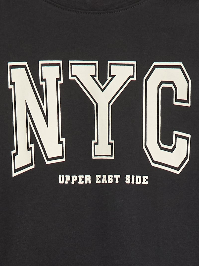 T-shirt estampada de fantasia de manga comprida Preto - Kiabi