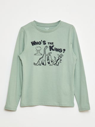 T-shirt estampada de fantasia de manga comprida