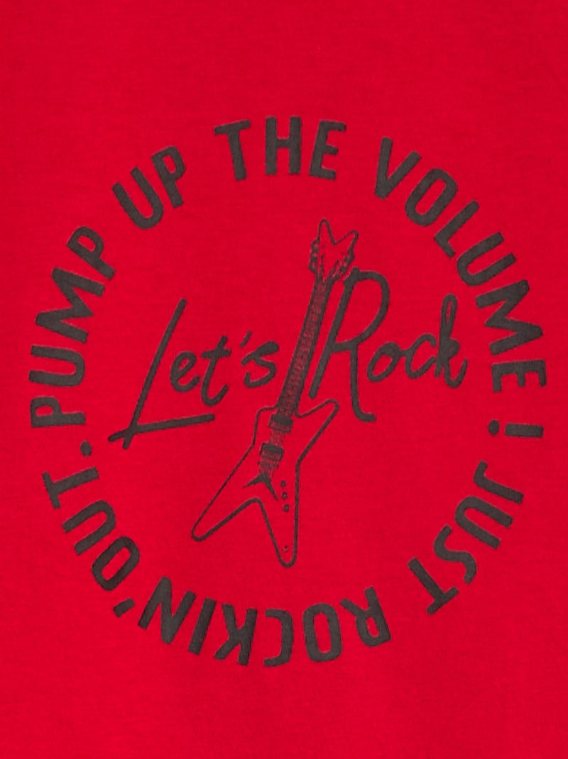 T-shirt estampada de fantasia de manga comprida Vermelho - Kiabi