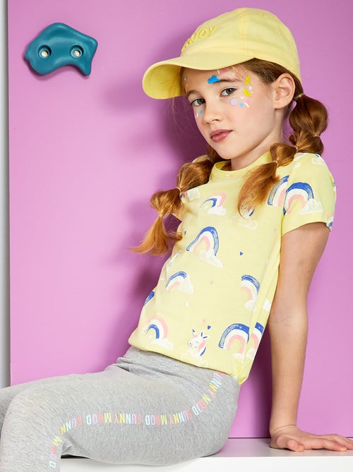 T-shirt estampada de gola redonda - Kiabi