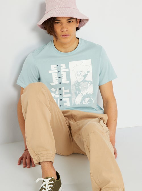 T-shirt estampada de gola redonda - Kiabi