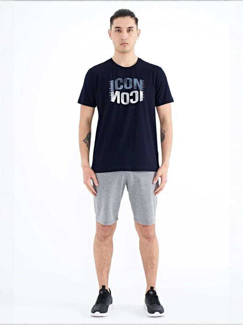 T-shirt estampada de gola redonda com patch tommy Azul-marinho - Kiabi