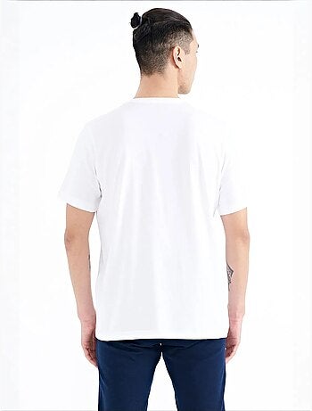 T-shirt estampada de gola redonda com patch tommy