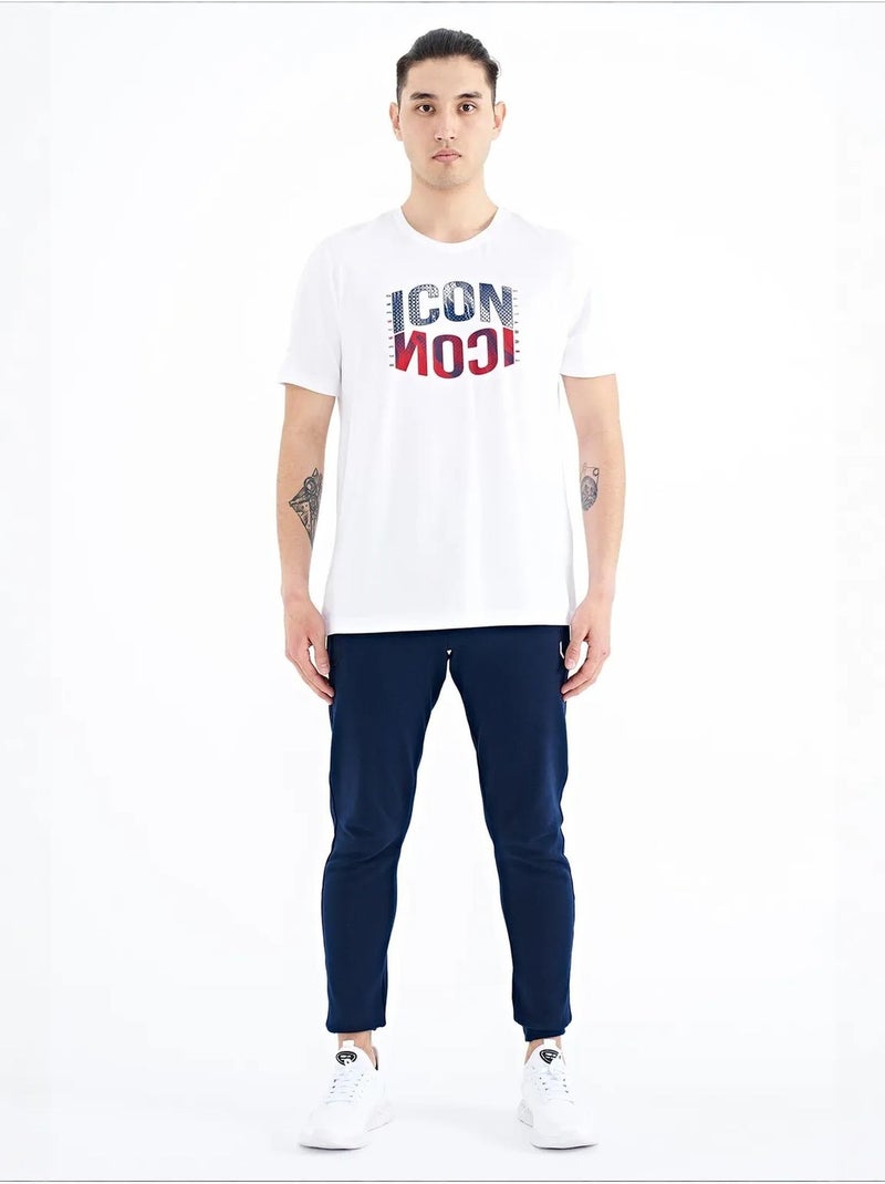 T-shirt estampada de gola redonda com patch tommy Branco - Kiabi