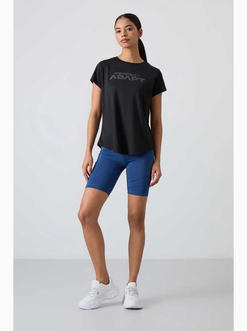 T-shirt estampada de gola redonda e manga curta tommy Preto - Kiabi