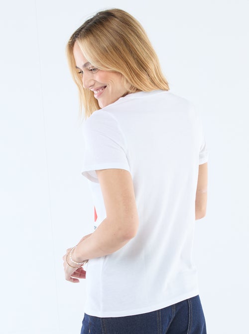 T-shirt estampada de gola redonda para mulher - Kiabi T-shirt estampada de gola redonda para mulher - Kiabi