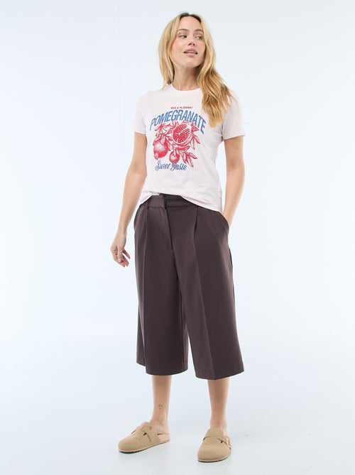 T-shirt estampada de gola redonda para mulher - Kiabi T-shirt estampada de gola redonda para mulher - Kiabi