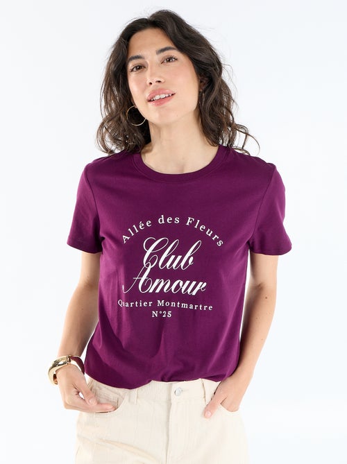 T-shirt estampada de gola redonda para mulher - Kiabi T-shirt estampada de gola redonda para mulher - Kiabi