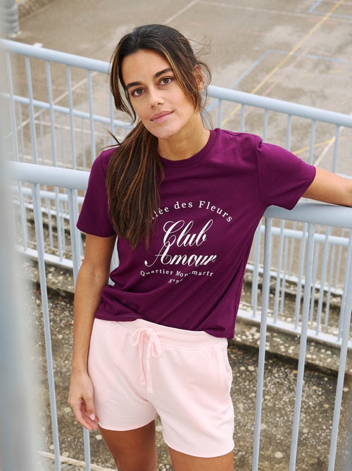 T-shirt estampada de gola redonda para mulher - Kiabi T-shirt estampada de gola redonda para mulher - Kiabi