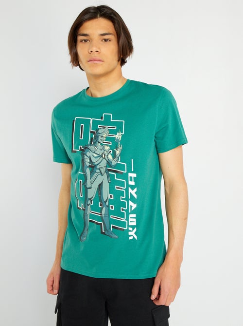 T-shirt estampada de gola redonda - Kiabi