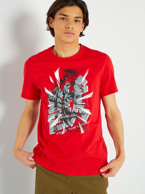 T-shirt estampada de gola redonda - Kiabi