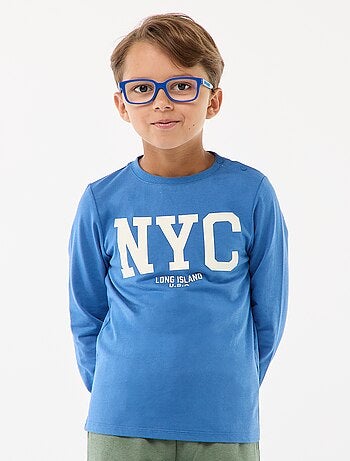 T-shirt estampada de manga comprida - coleção fácil de vestir