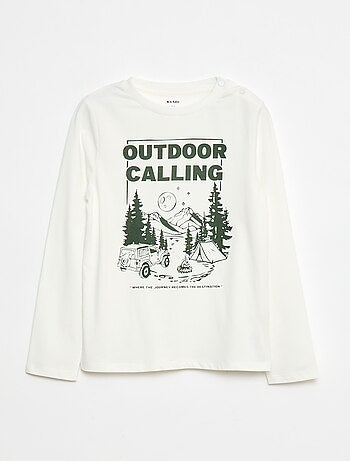 T-shirt estampada de manga comprida - coleção fácil de vestir