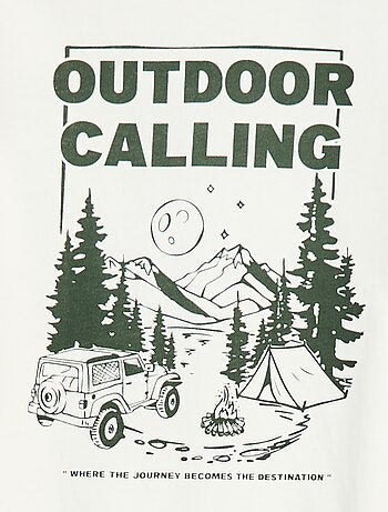 T-shirt estampada de manga comprida - coleção fácil de vestir