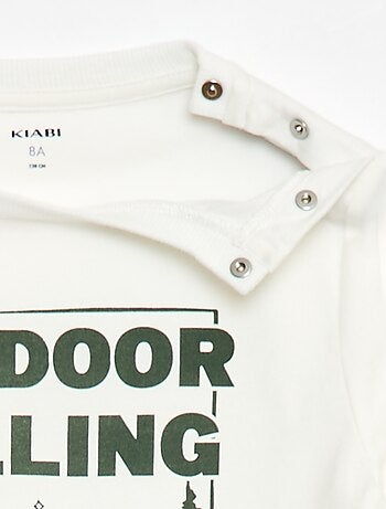 T-shirt estampada de manga comprida - coleção fácil de vestir