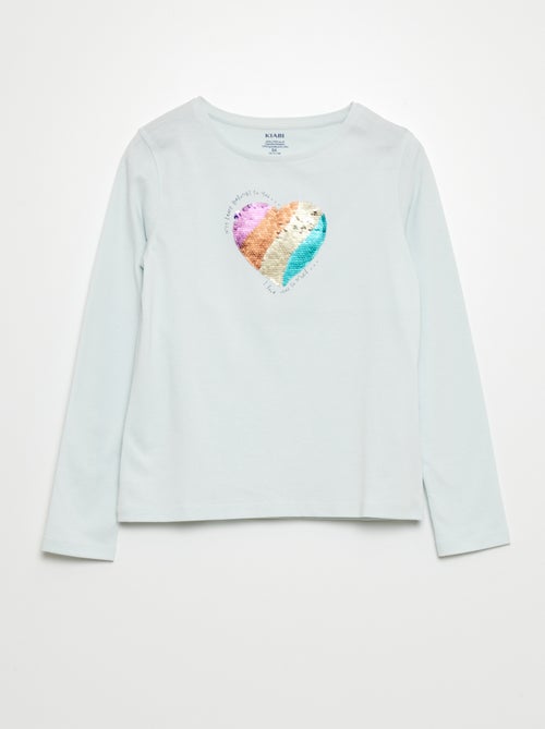 T-shirt estampada de manga comprida - Kiabi