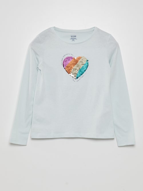 T-shirt estampada de manga comprida - Kiabi