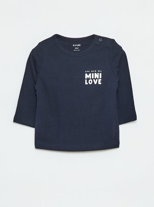T-shirt estampada de manga comprida - Kiabi