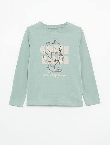 T-shirt estampada de manga comprida