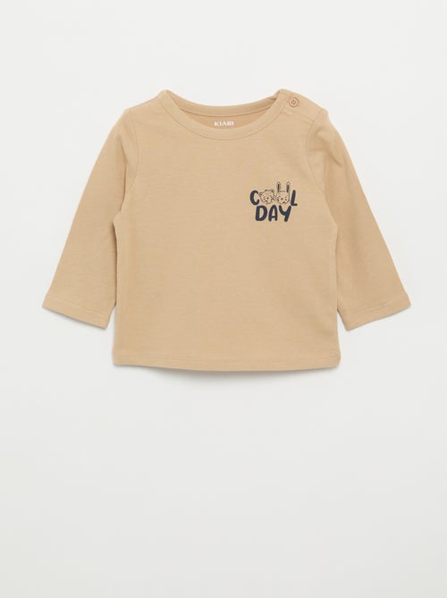 T-shirt estampada de manga comprida - Kiabi