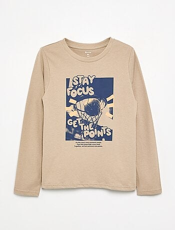 T-shirt estampada de manga comprida