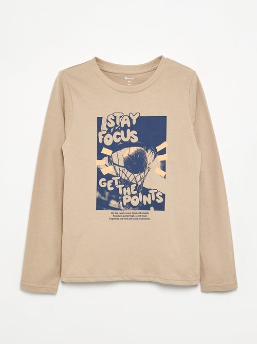 T-shirt estampada de manga comprida - Kiabi T-shirt estampada de manga comprida - Kiabi